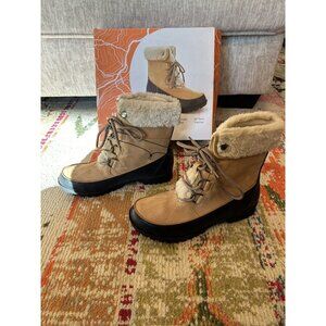 JBU Women's Southgate mid-calf Winter Boot shoe lace-up Size 10 M Tan NEW